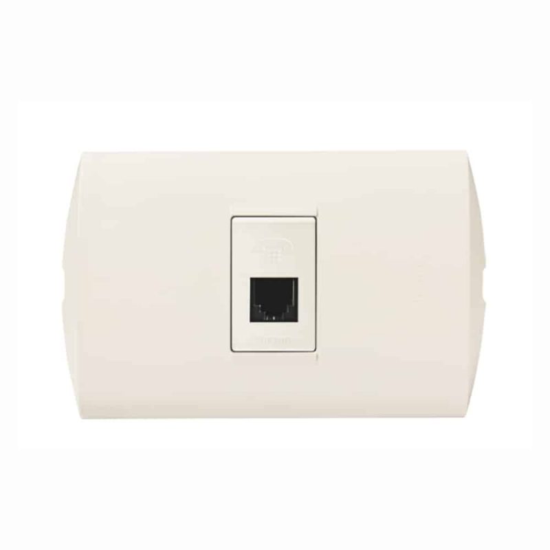 Presa A Muro RiteAV Con 1 Porta RJ11 Telefonica (punchdown) E 1 Porta Ethernet Cat5e, Bianco, Con Viti