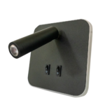 Aplique cuadrado 3w con spot dirig 3 tiempos Daxso