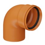 Codo PVC Alcantarilla 160mm x 90° con anillo Pavco