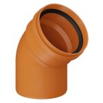 Codo PVC Alcantarilla 160mm x 45° con anillo Pavco