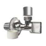 Llave angular 1/2"x1/2" con canopla M-M Metusa