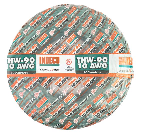 Cable THW90 10 AWG Verde INDECO